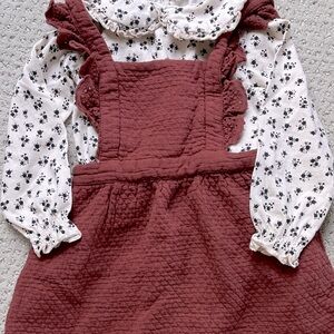 Zara Kids Matching Set in Burgundy and Cream